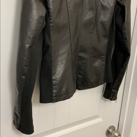 Kenneth Cole Black leather moto jacket - Picture 4 of 4